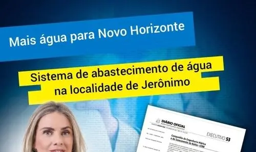 Oficializado convênio para sistema de abastecimento em Novo Horizonte