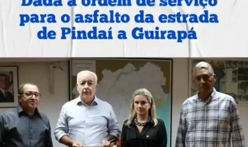 Assinada a ordem de serviço para o asfalto de Pindaí a Guirapá