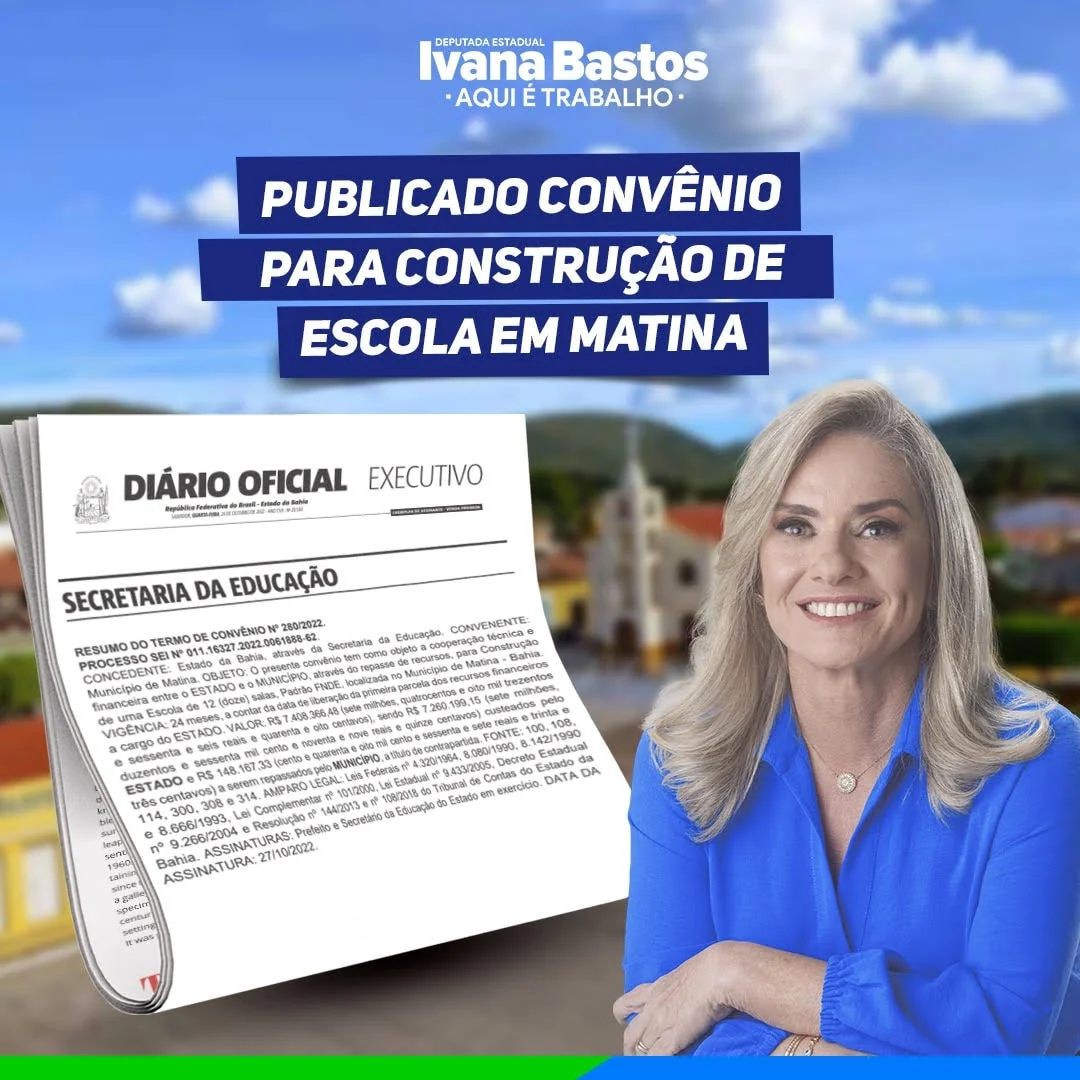 Publicado convênio para construção de escola em Matina