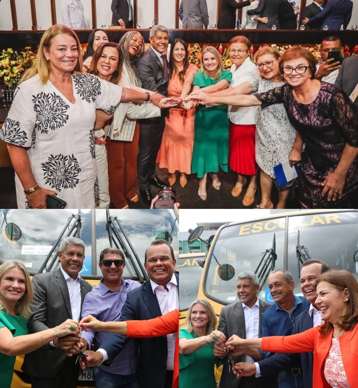 No primeiro dia de trabalho da 20ª Legislatura, Ivana Bastos entrega ônibus escolares