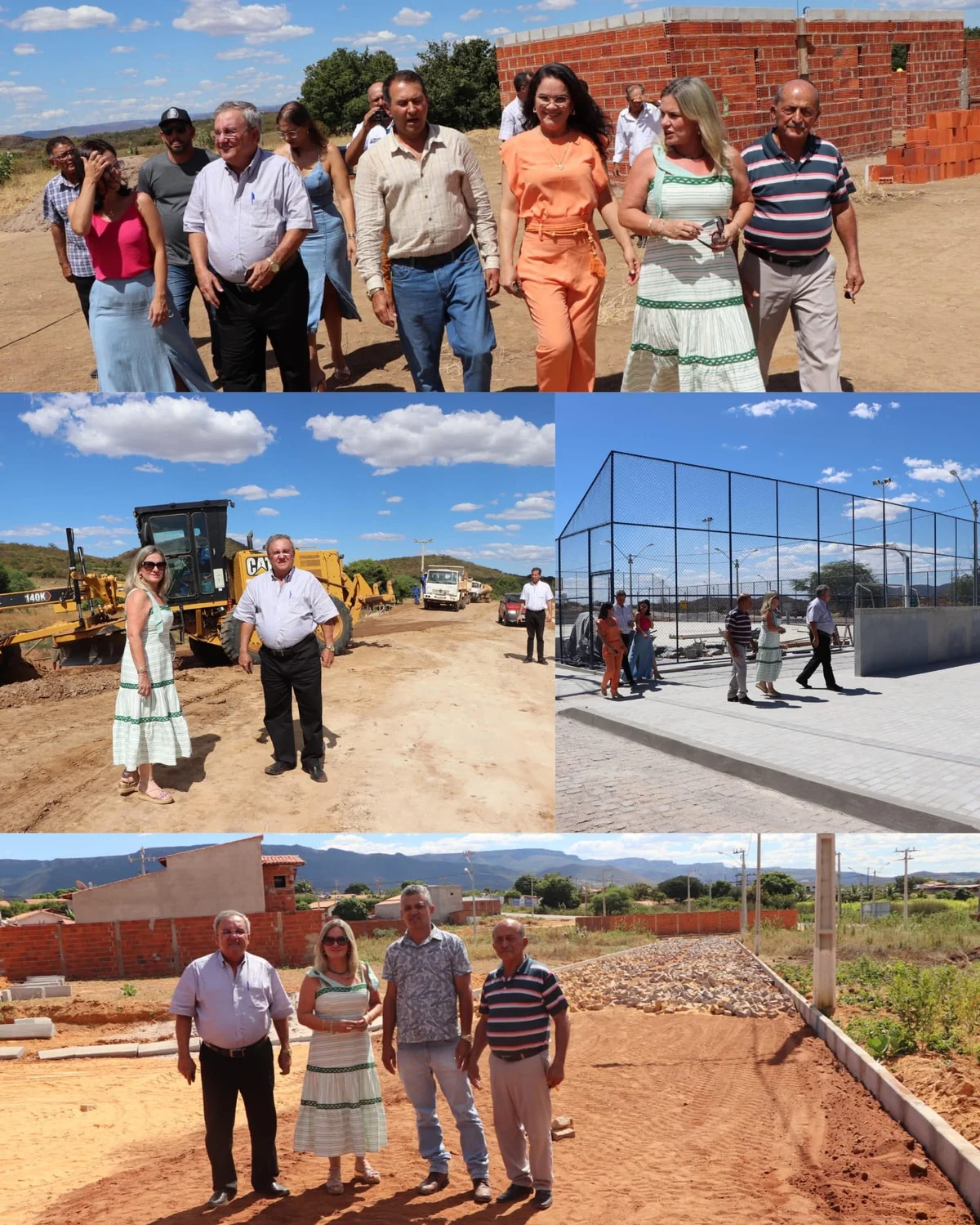 Ivana e Reginaldo acompanham andamento de obras em Candiba