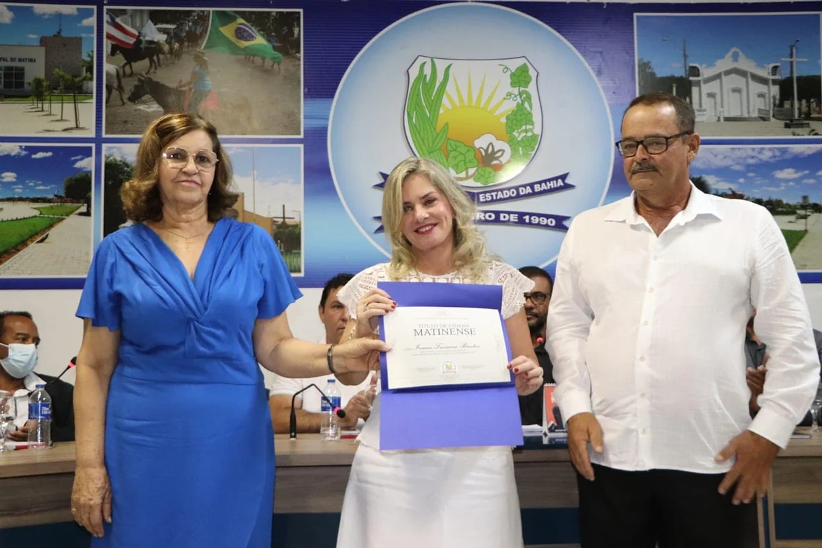 Deputada Ivana Bastos recebe Título de Cidadã da Cidade de Matina 